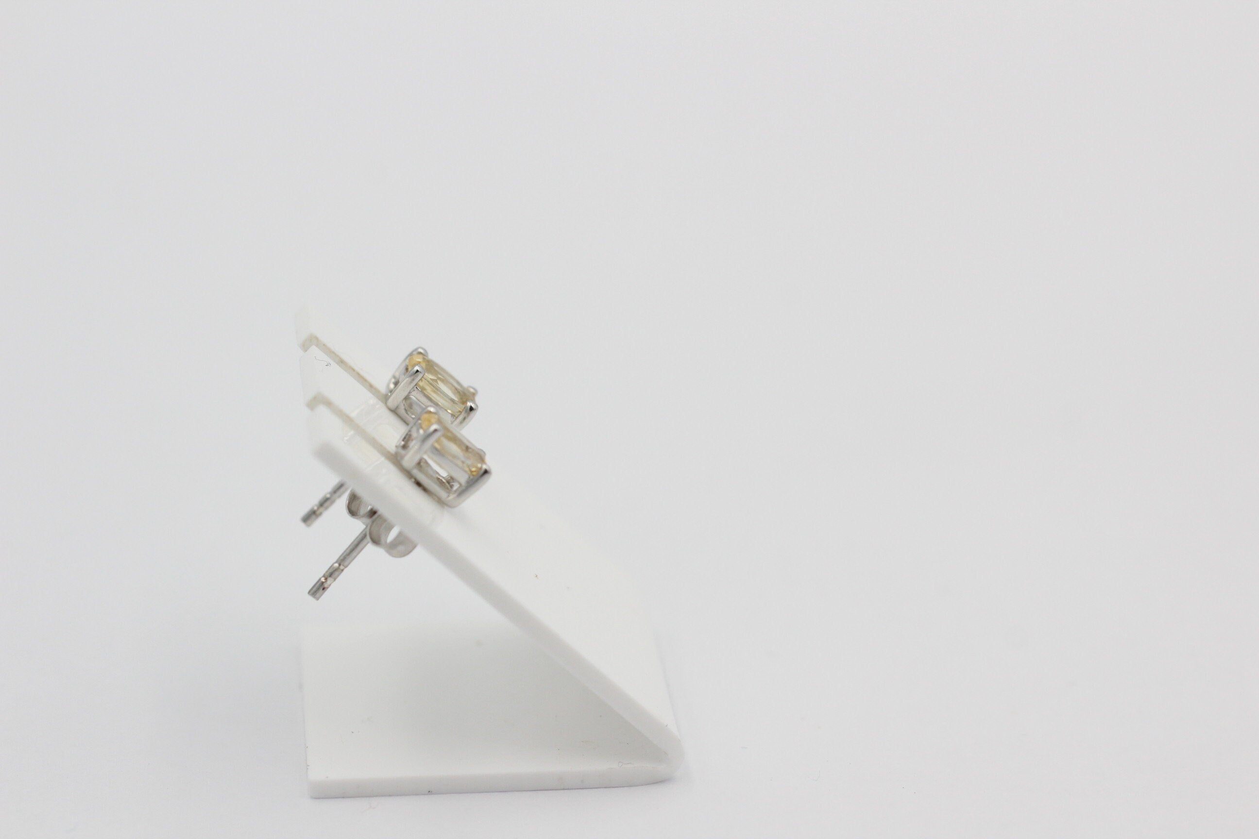 Edle 1,0 Cara Citrin Ohrstecker 925 Silber Ohrring Ohrschmuck gelber Edelstein