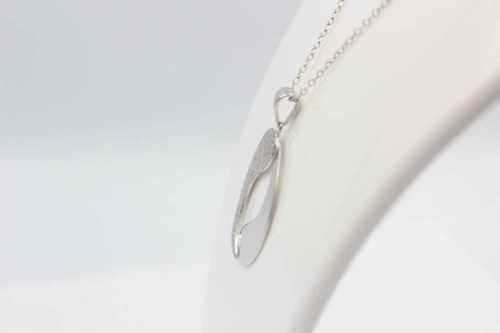 Anhänger rund 925 Sterling Silber rhodiniert mattiert Collier Kette Top Edel