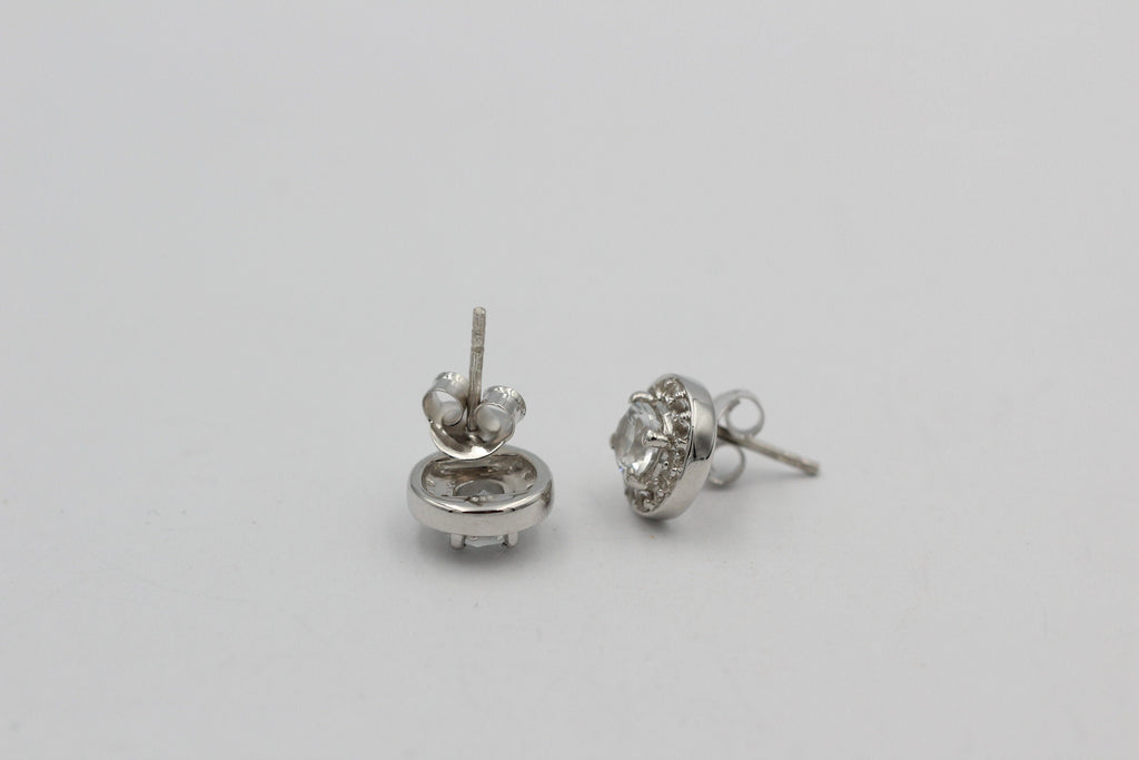 Edler 1,35  Carat Weißtopas OHrstecker 925 Silber Ohrschmuck Edelstein Schmuck