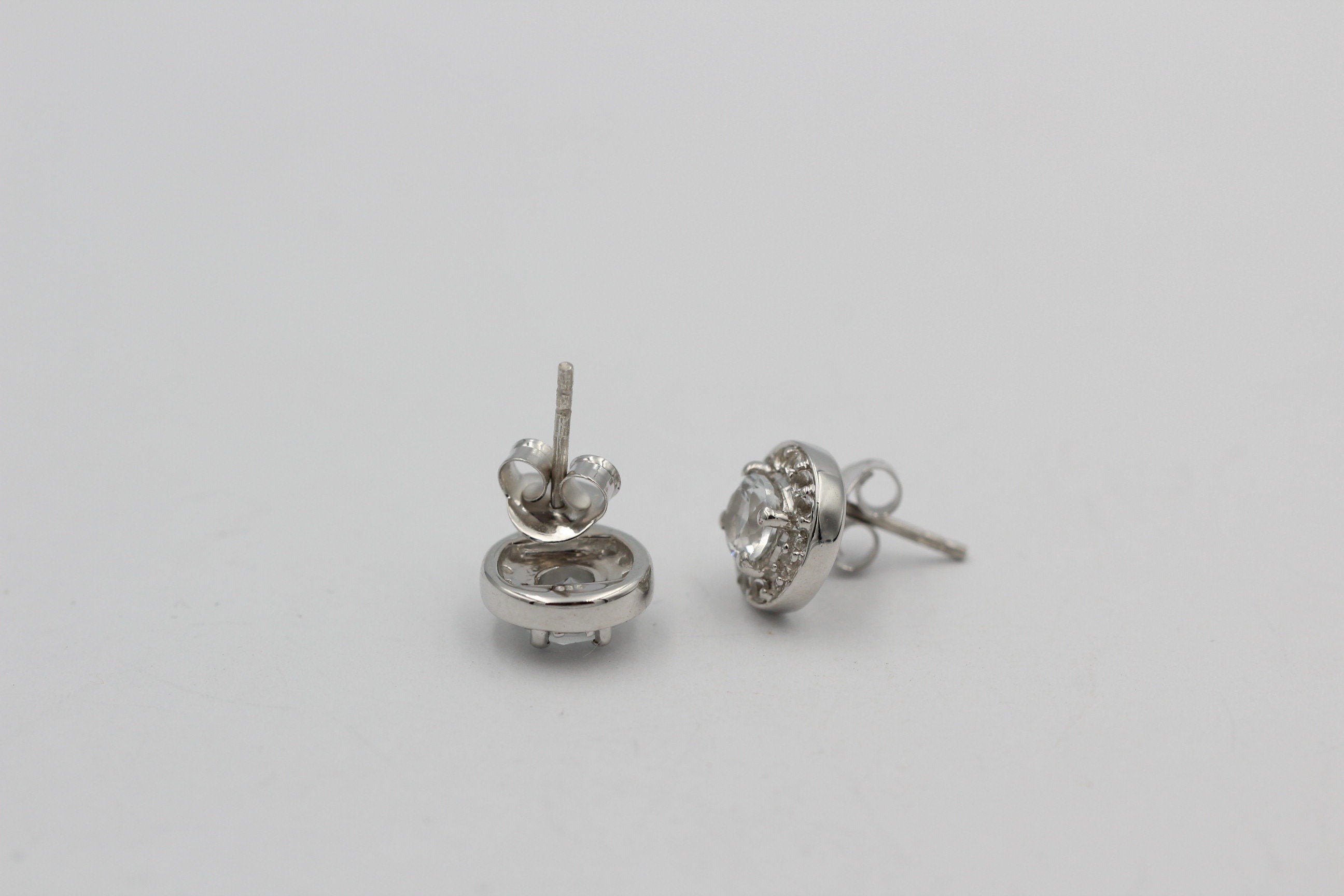 Edler 1,35  Carat Weißtopas OHrstecker 925 Silber Ohrschmuck Edelstein Schmuck