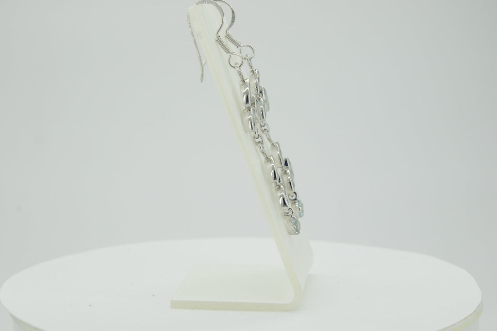 Edle florale 3,6 Carat Blautopas Ohrhanger 928 Silber romantische Ohrhanger