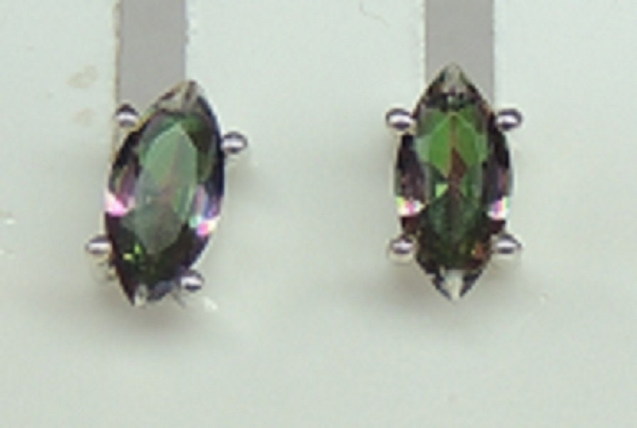 Edle 1,15 Carat Mystik Topas Ohrstecker 925 Silber Mystic Topas Ohrschmuck Ohrring