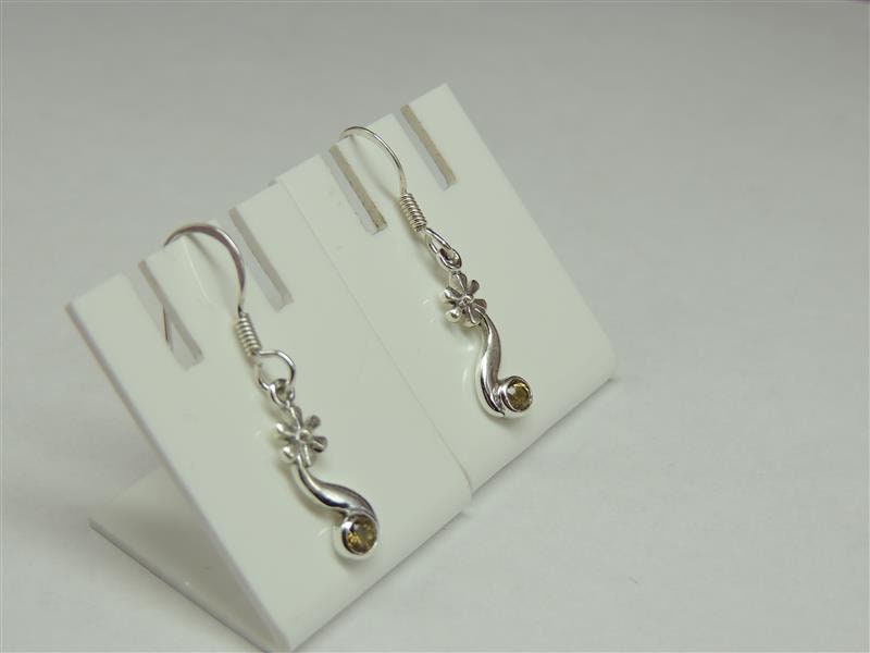 Edle 0,18 Carat gelbe Citrin Ohrhaken 925 Silber Ohrschmuck Ohrring gelber Edelstein