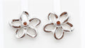 0,02 Carat roter Diamant Blumen Ohrstecker 925 Silber I2-I3 Top Edel