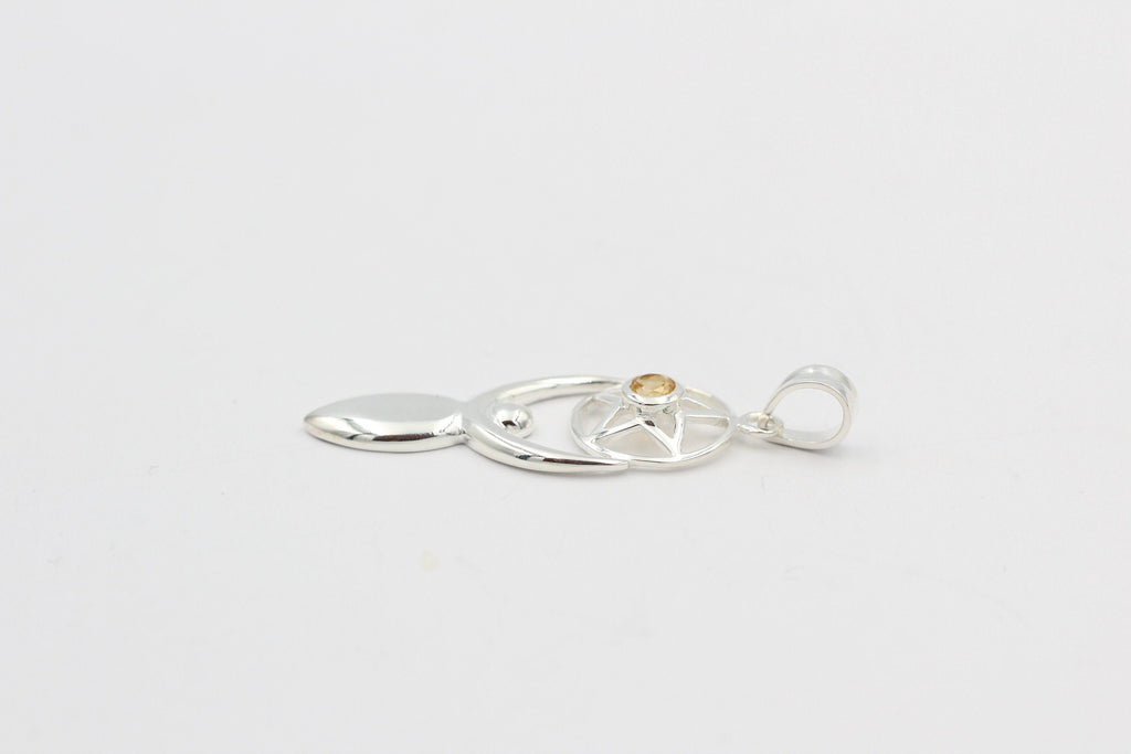 Edler 0,24 Carat Citrin Design Anhänger 925 Silber  gelber Citrin Edelstein