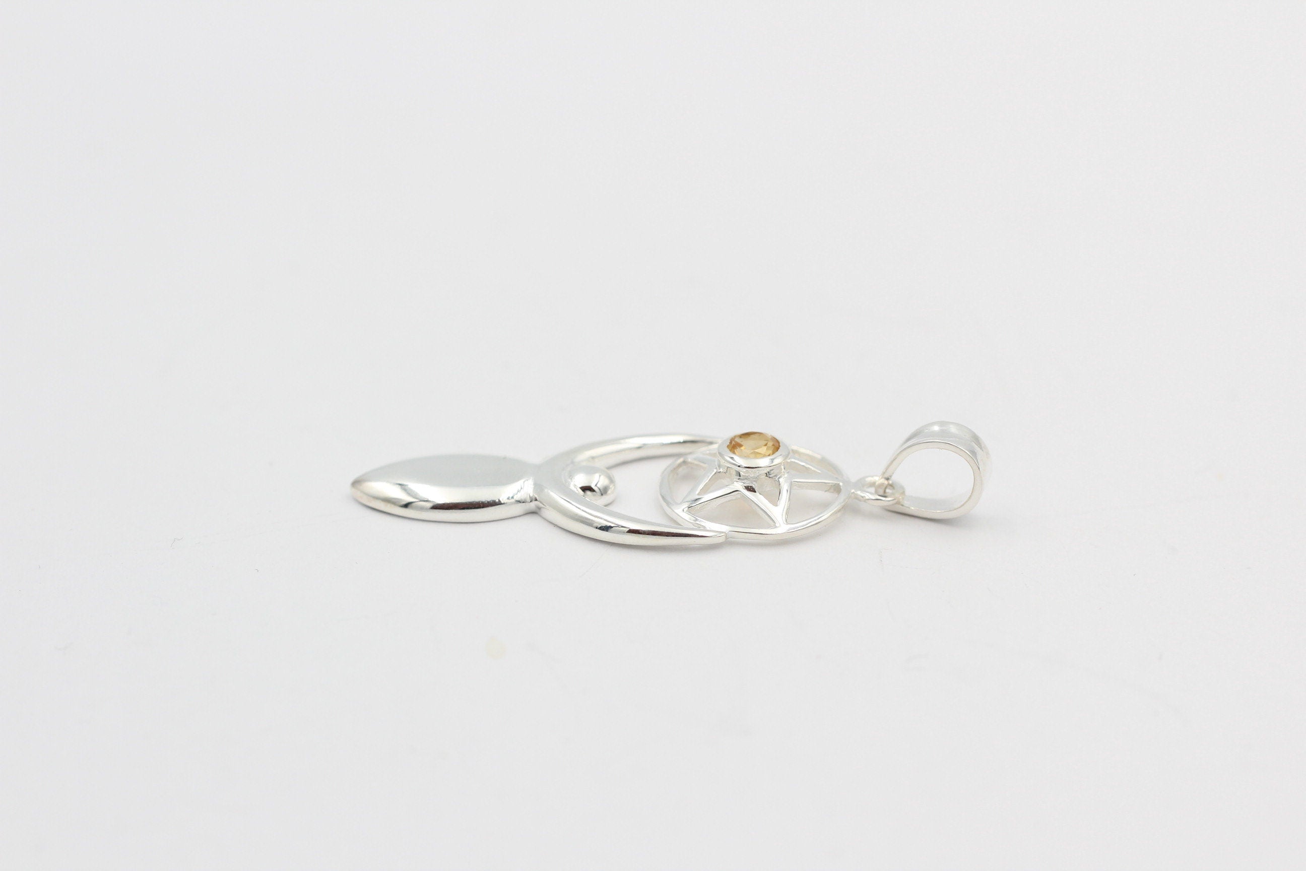 Edler 0,24 Carat Citrin Design Anhänger 925 Silber  gelber Citrin Edelstein