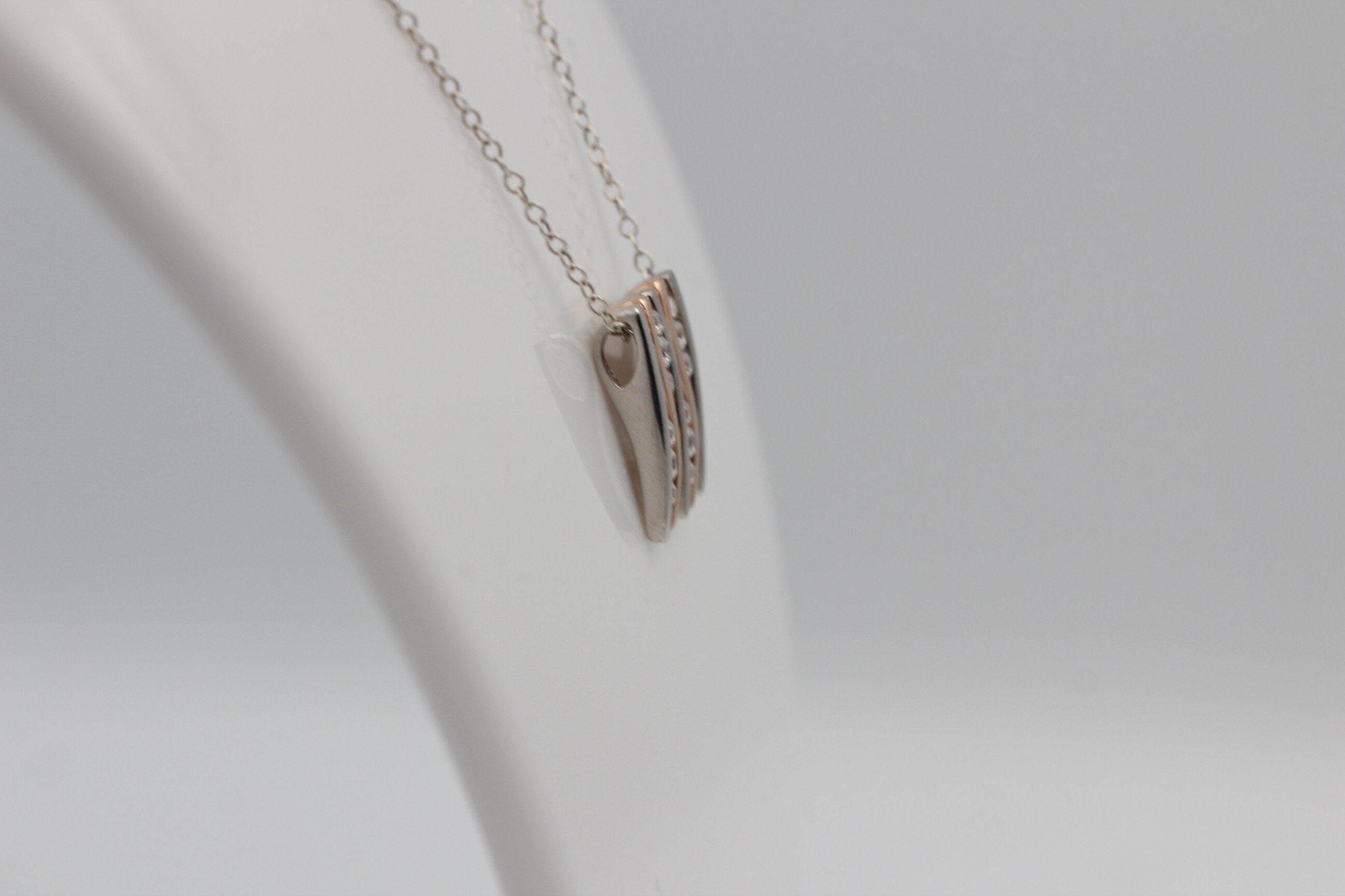 Bicolor Anhänger 925 Sterling Silber - Teilvergoldet & Rhodiniert - 12 Funkelnde Zirkonia Rosé - Edler Echtschmuck Anhänger - Handgefertigt