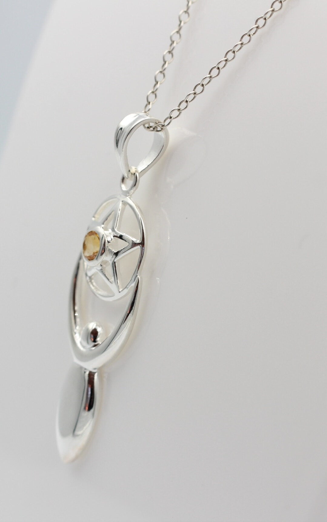Edler 0,24 Carat Citrin Design Anhänger 925 Silber  gelber Citrin Edelstein