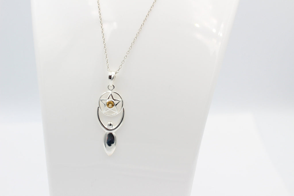 Edler 0,24 Carat Citrin Design Anhänger 925 Silber  gelber Citrin Edelstein