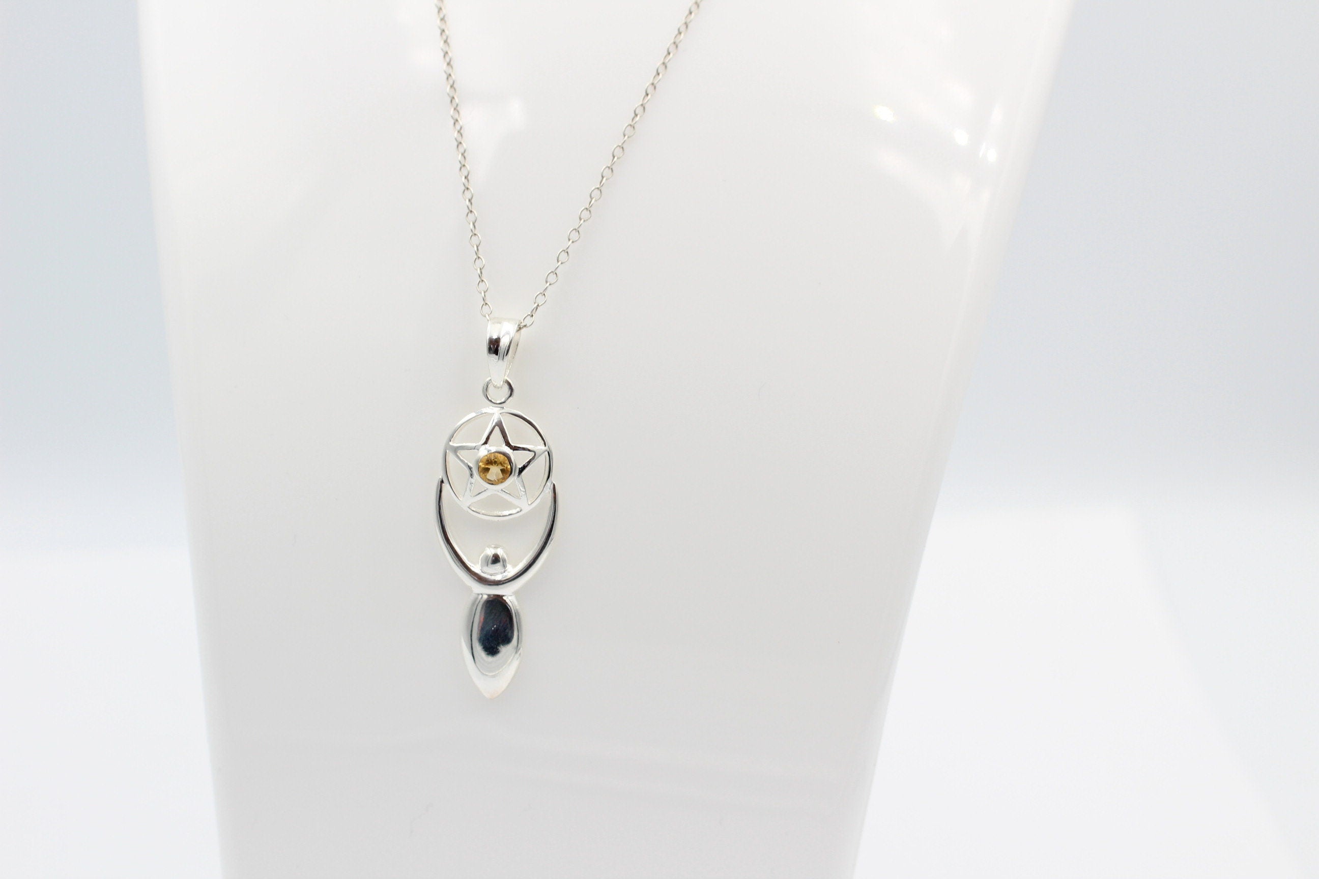 Edler 0,24 Carat Citrin Design Anhänger 925 Silber  gelber Citrin Edelstein