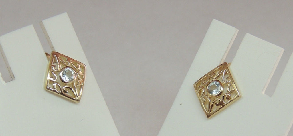 Edle 0,24 Carat Blautopas Ohrstecker 925 Silber vergoldet Sky blue Topas Ohrschmuck