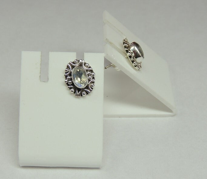 Edle 1,0 Carat Mondlichttopas Ohrstecker 925 Silber irrisierender Edelstein Top