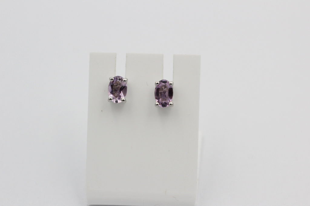 Edle 1,0 Carat Amethyst Ohrstecker 925 Silber Ohrring Ohrschmuckn violett