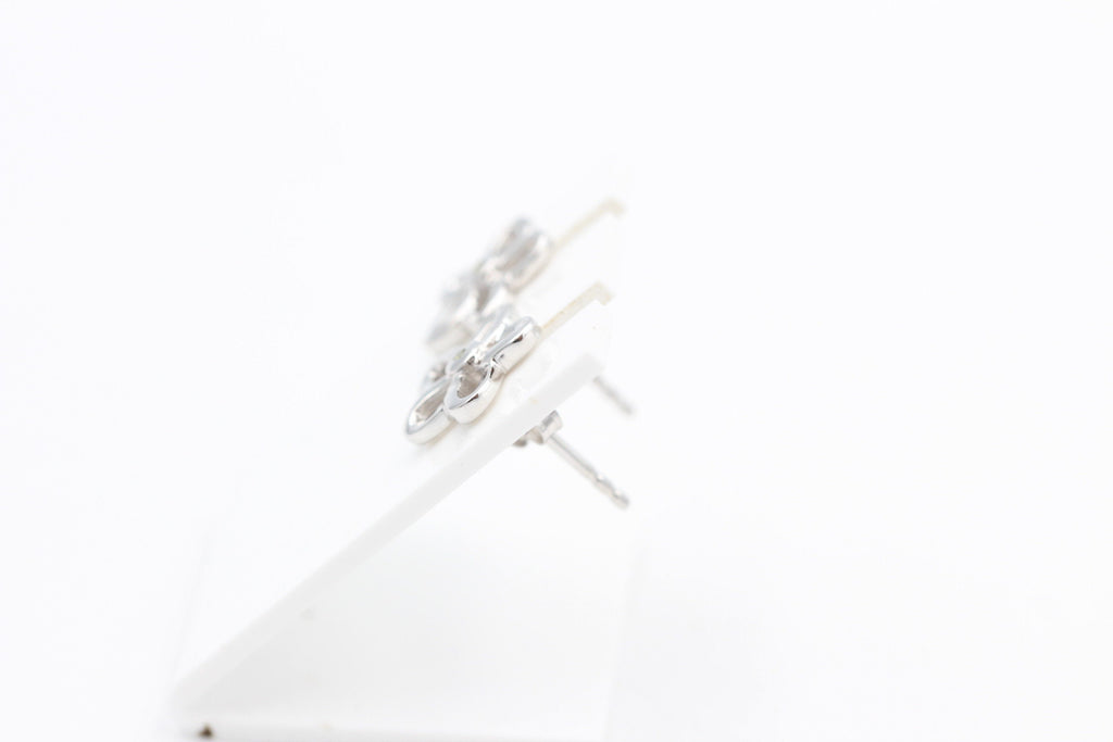 0,02 Carat gelber Diamant Blumen Ohrstecker 925 Silber G- H / I2-I3 Top Edel