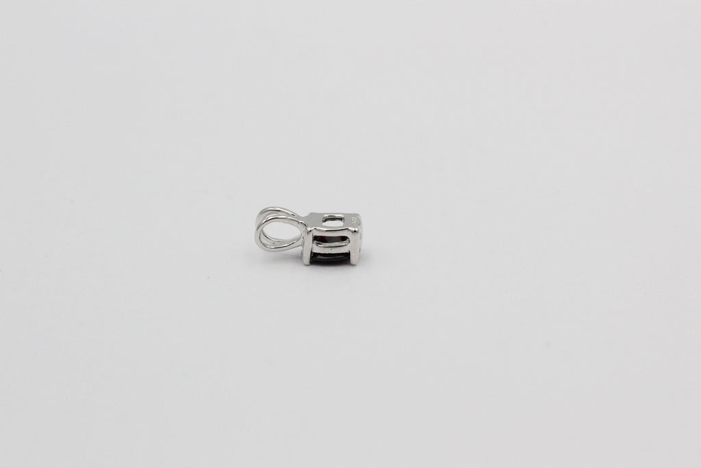 Edler 0,70 Carat Granat  Anhanger 925 Silber Collier Kette roter Edelstein Top