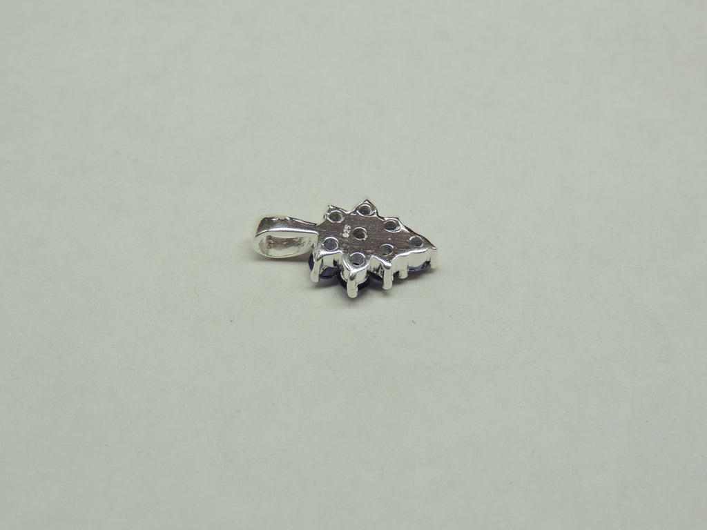 Edler 0,8 Carat Iolith Anhanger 925 Silber Collier Kette Wassersaphir Luchssaphir
