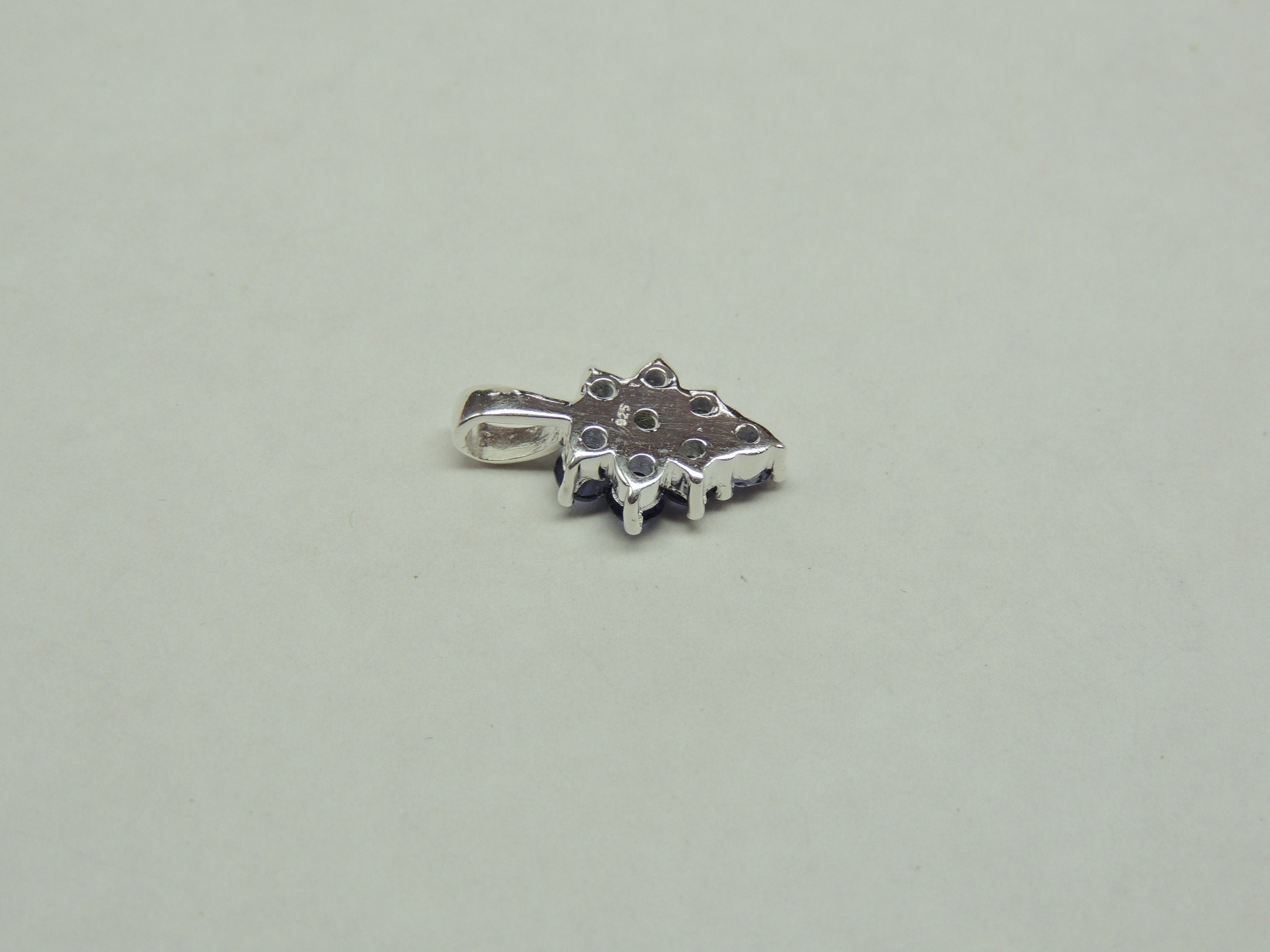 Edler 0,8 Carat Iolith Anhanger 925 Silber Collier Kette Wassersaphir Luchssaphir