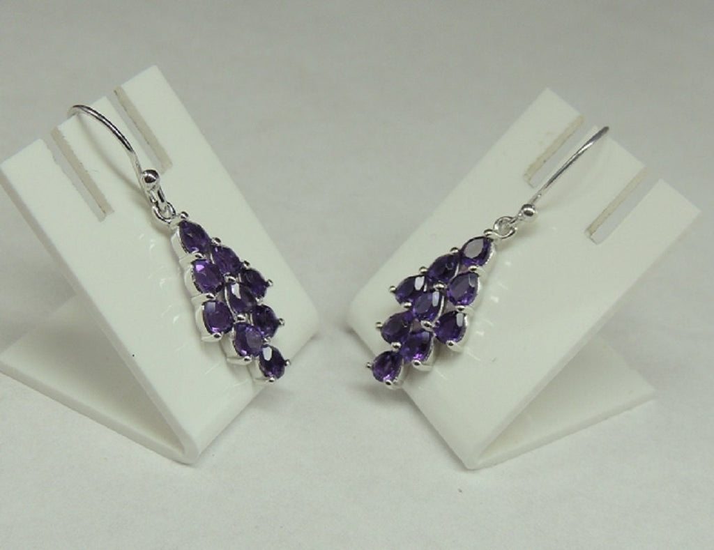 Edler 2,80 Carat Amerthyst Ohrhanger 925 Silber Ohrschmuck violetter Traum