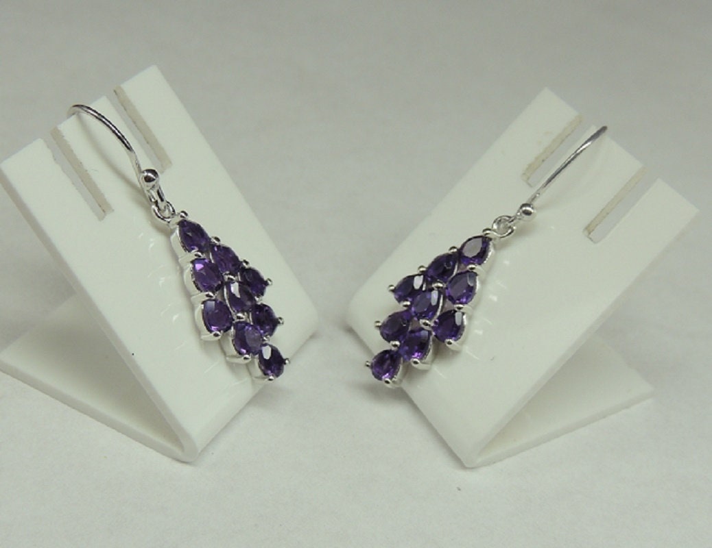 Edler 2,80 Carat Amerthyst Ohrhanger 925 Silber Ohrschmuck violetter Traum