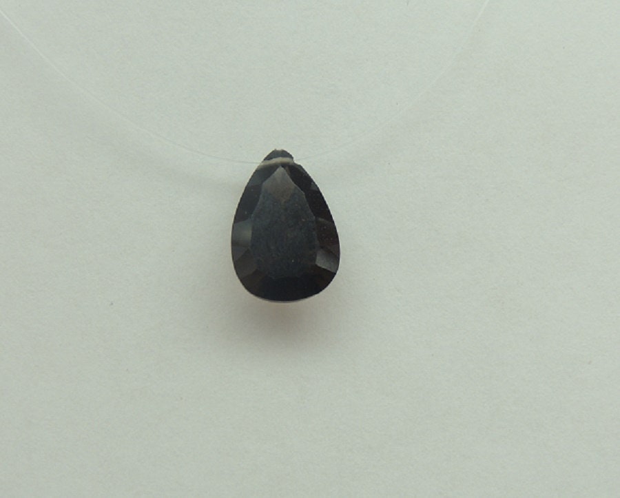 2,0 Carat Concave Schliff Rauchquarz Collier schwebender Stein 925 Silber ca 43 cm