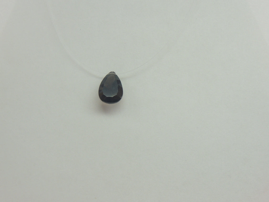 2,0 Carat Concave Schliff Rauchquarz Collier schwebender Stein 925 Silber ca 43 cm