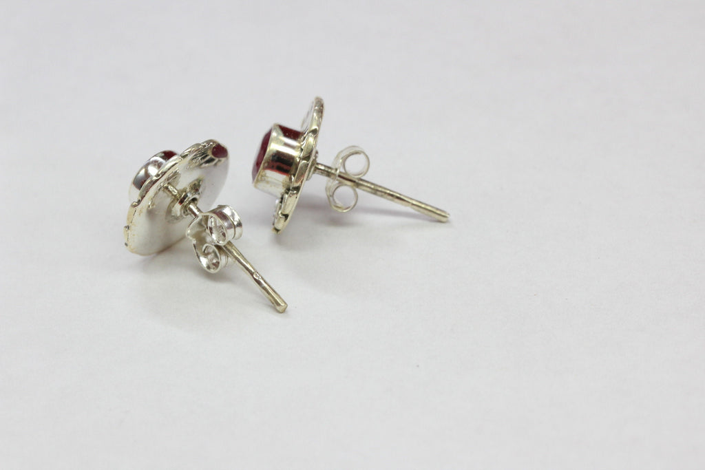 Edle 1,0 Carat Rubin Ohrstecker Ohrring 925 Sterlingsilber edler Edelsteinohrstecker