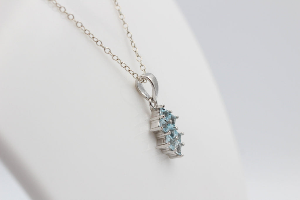 Edler 1,9 Blautopas Anhänger 925 Silber Collier Kette himmelblauer Topas  Edel