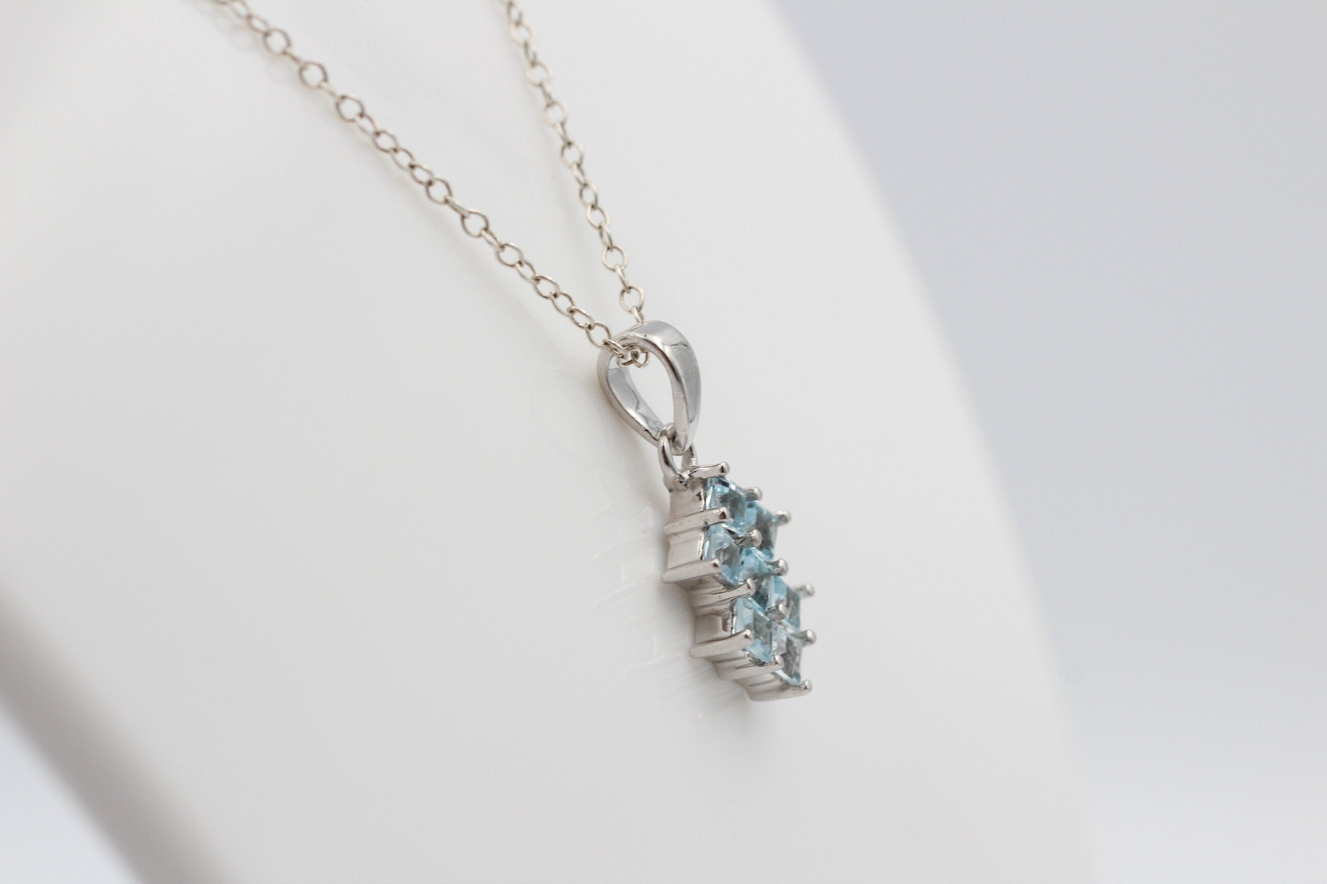 Edler 1,9 Blautopas Anhänger 925 Silber Collier Kette himmelblauer Topas  Edel