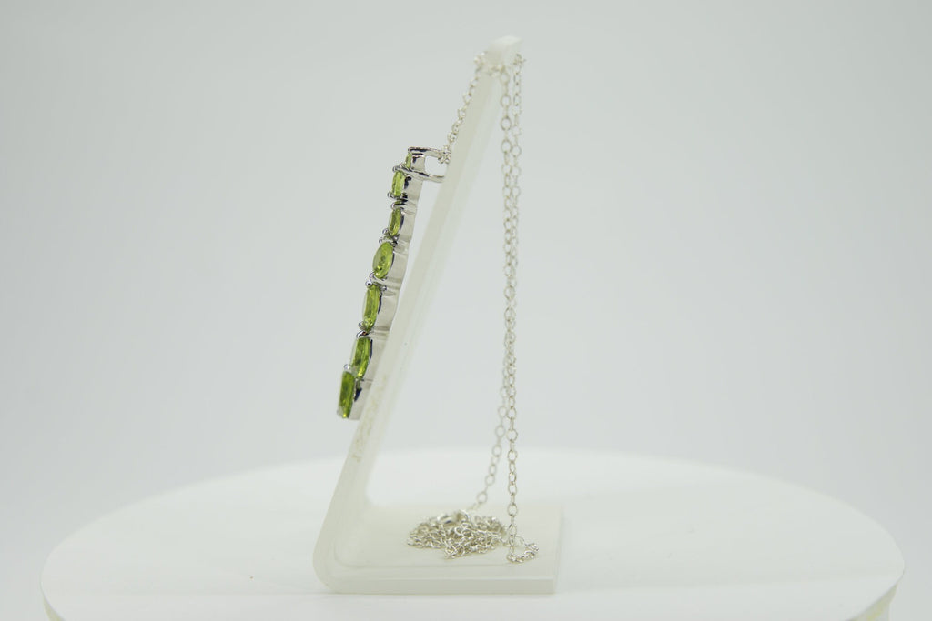 5,05 Carat Peridot Anhanger 925 Silber Collier Kette ein funkelnder Traum Top