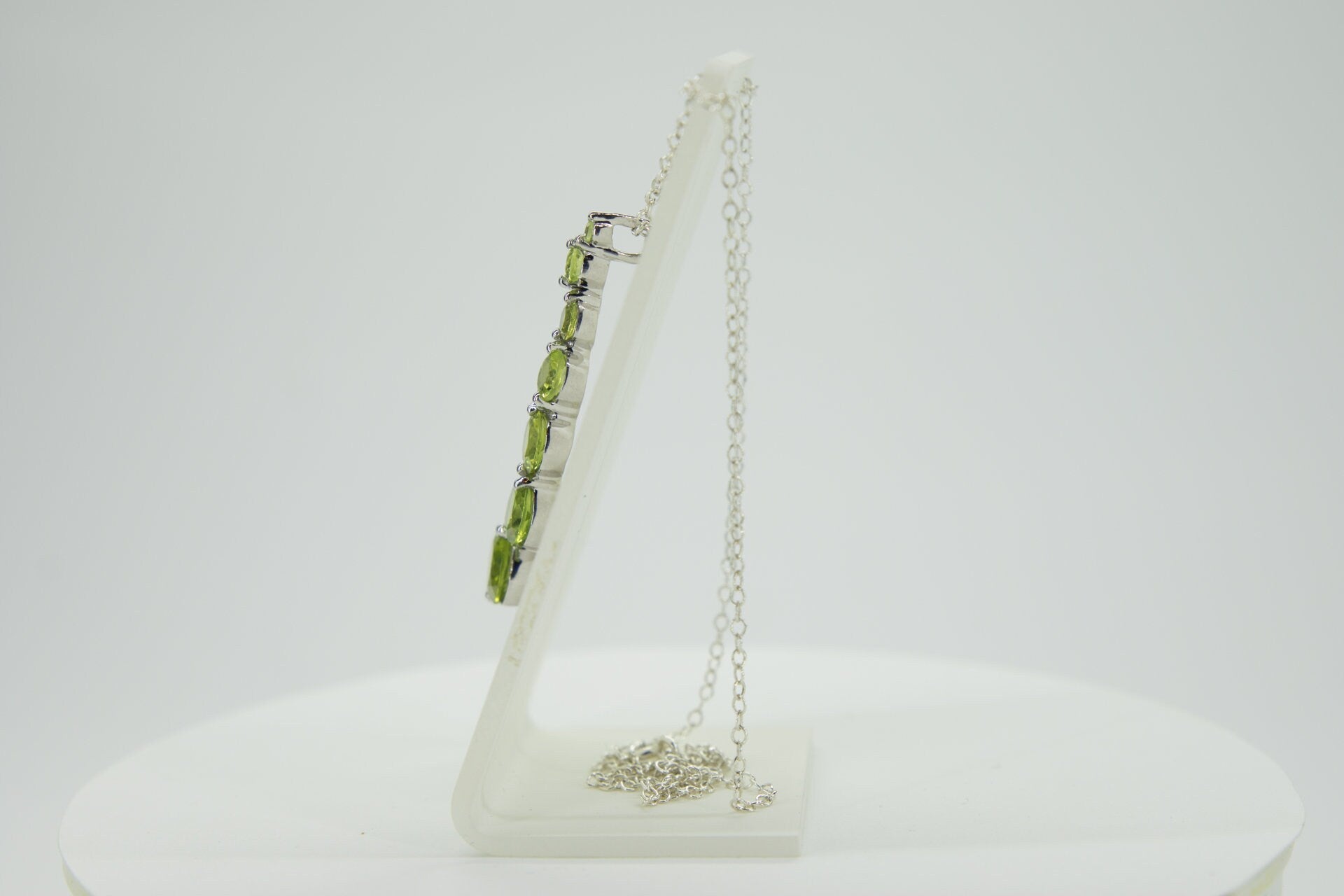 5,05 Carat Peridot Anhanger 925 Silber Collier Kette ein funkelnder Traum Top