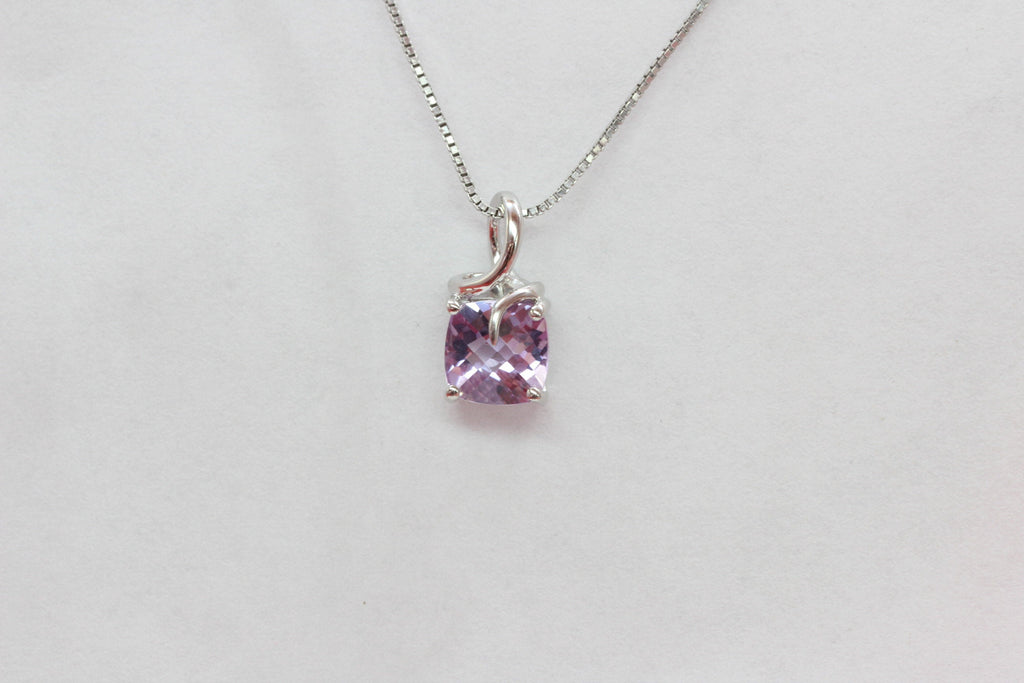 Edler 1,18 Carat edler Amethyst Anhanger 925 Silber Collier Kette Ametyhst