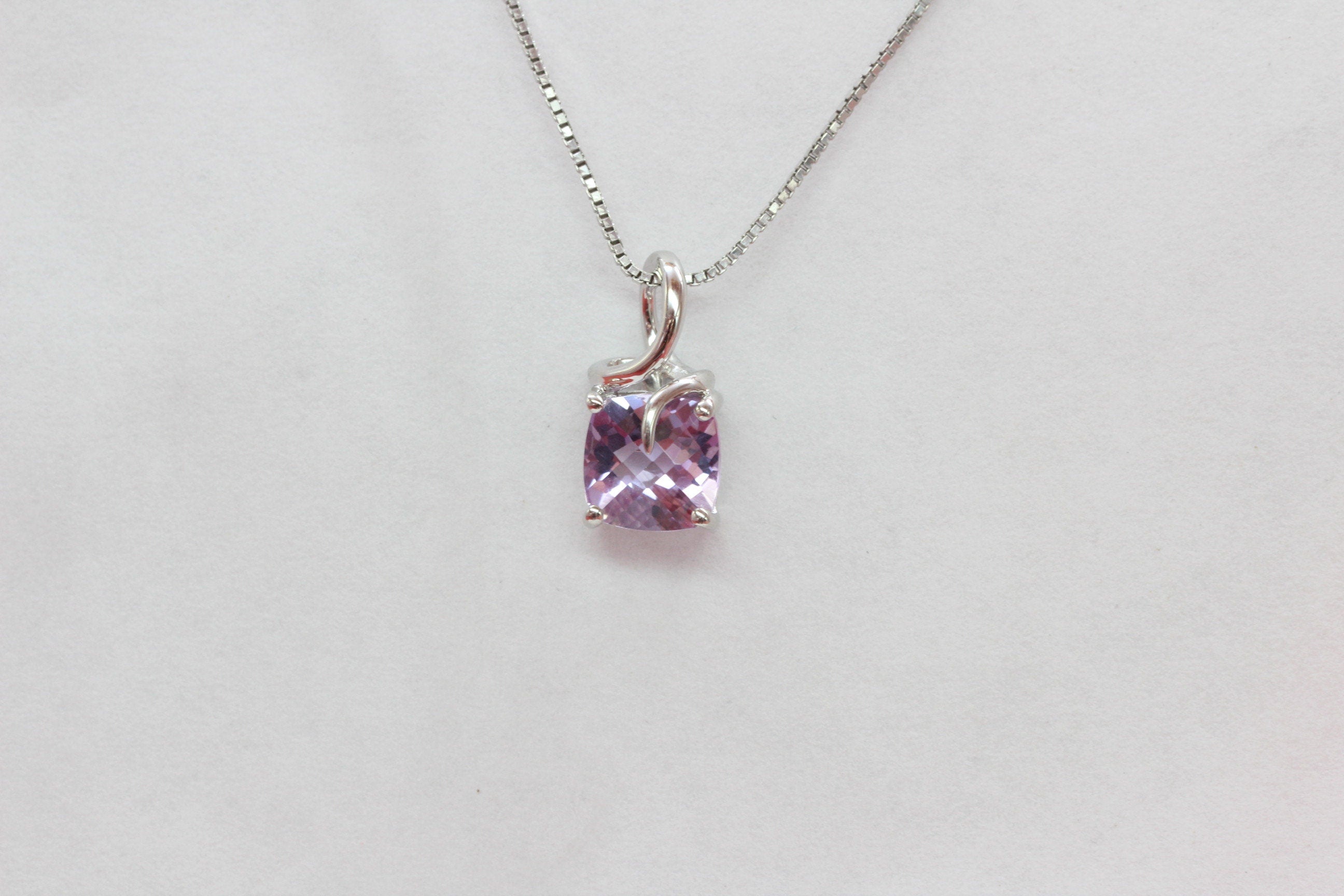 Edler 1,18 Carat edler Amethyst Anhanger 925 Silber Collier Kette Ametyhst