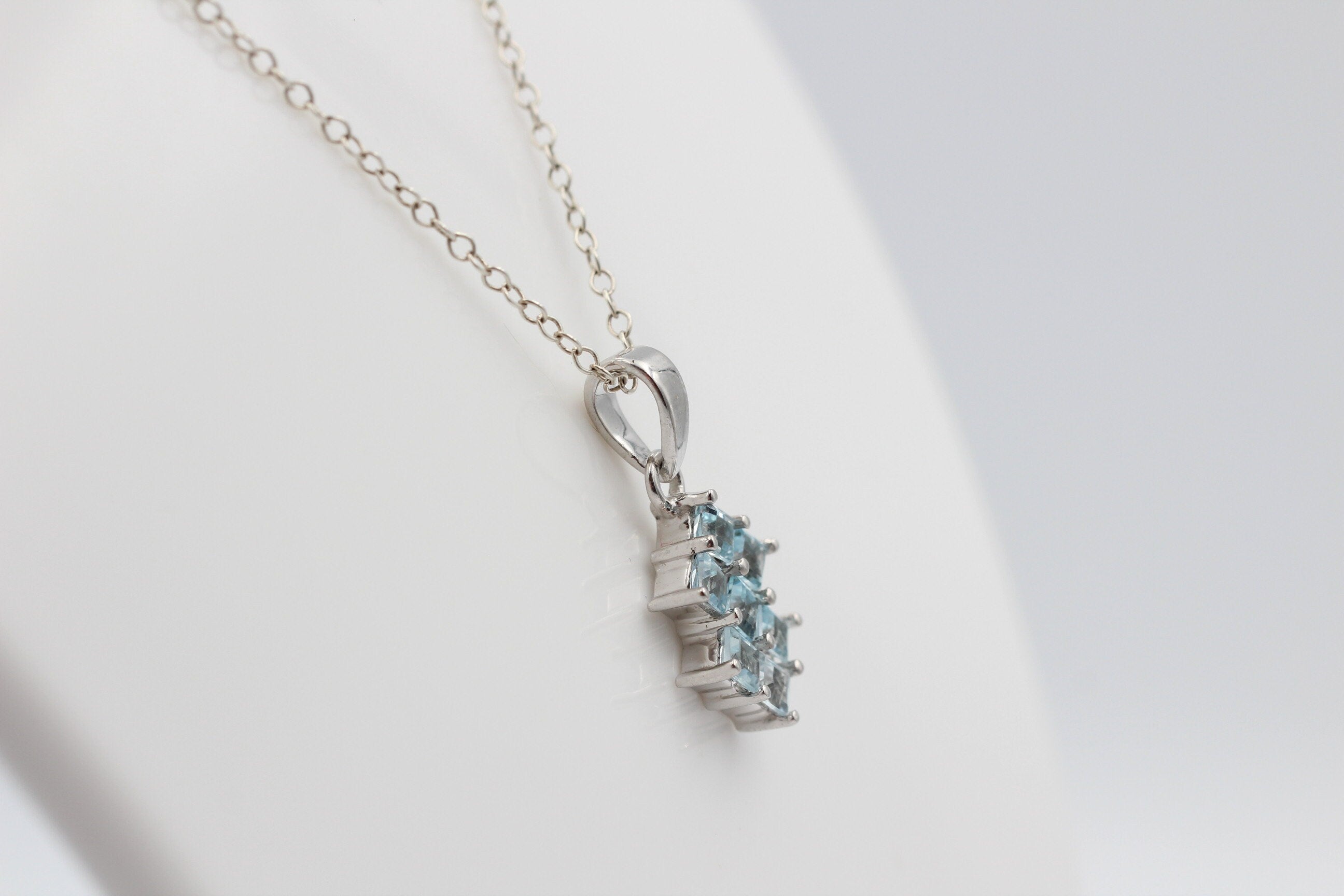 Edler 1,9 Blautopas Anhänger 925 Silber Collier Kette himmelblauer Topas  Edel