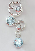 Edler 1,7 Carat Blautopas Anhanger 925 Silber Collier Kette sky blue Topas himmelblau