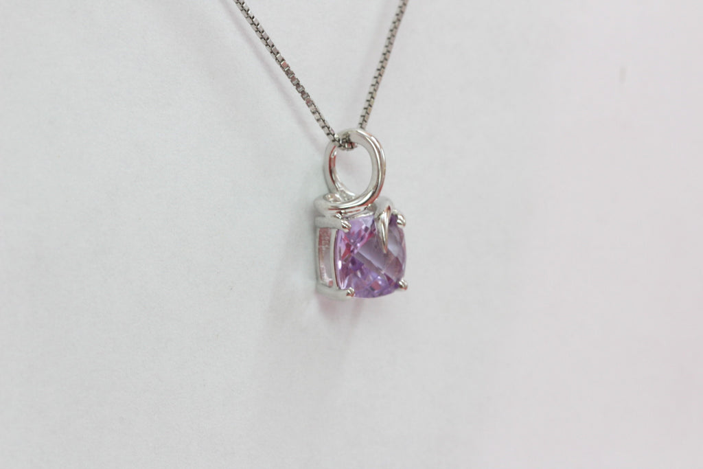 Edler 1,18 Carat edler Amethyst Anhanger 925 Silber Collier Kette Ametyhst
