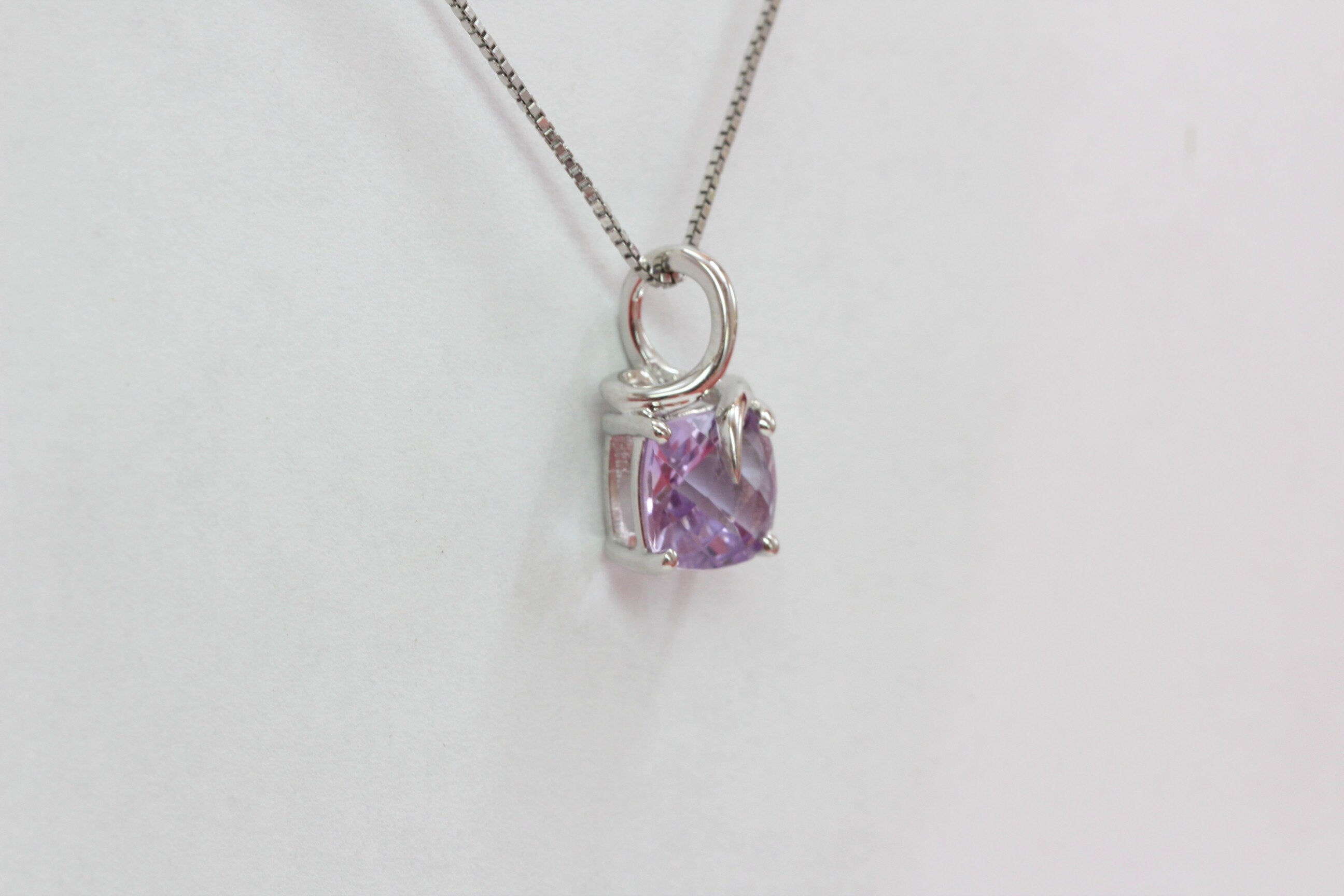 Edler 1,18 Carat edler Amethyst Anhanger 925 Silber Collier Kette Ametyhst