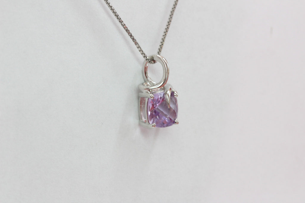 Edler 1,18 Carat edler Amethyst Anhanger 925 Silber Collier Kette Ametyhst