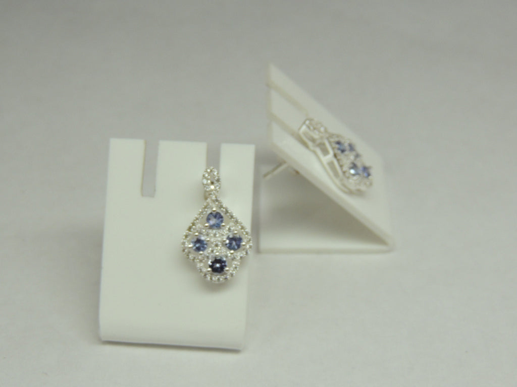 Edle 0,8 Carat echte Tansanit Ohrstecker 925 Silber mit Zirkonia top..aus Tansania