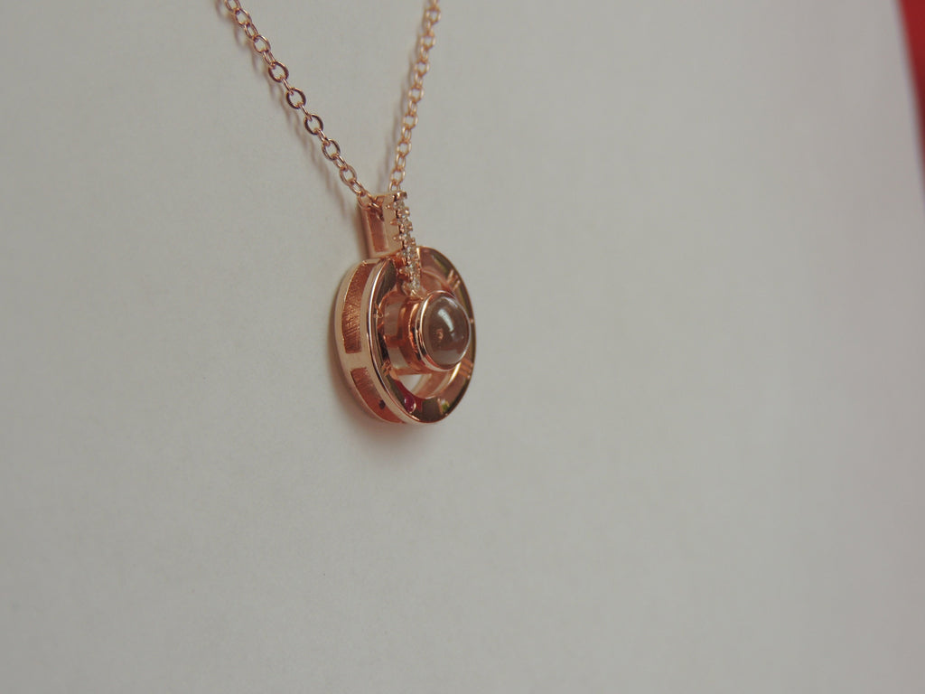 Anhänger 100 Sprachen "ich liebe dich* zu sagen 925 Silber Collier Kette...rosee vergoldet