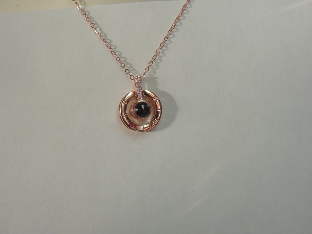 Anhänger 100 Sprachen "ich liebe dich* zu sagen 925 Silber Collier Kette...rosee vergoldet