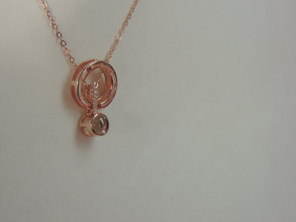 Anhänger 100 Sprachen "ich liebe dich* zu sagen 925 Silber Collier Kette...rosee vergoldet