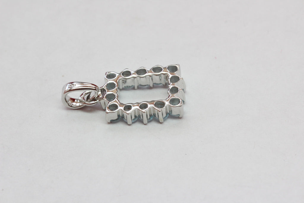 Edler 2,0 Carat Blautopasl Anhanger 925 Silber Collier Kette sky blut topas Top
