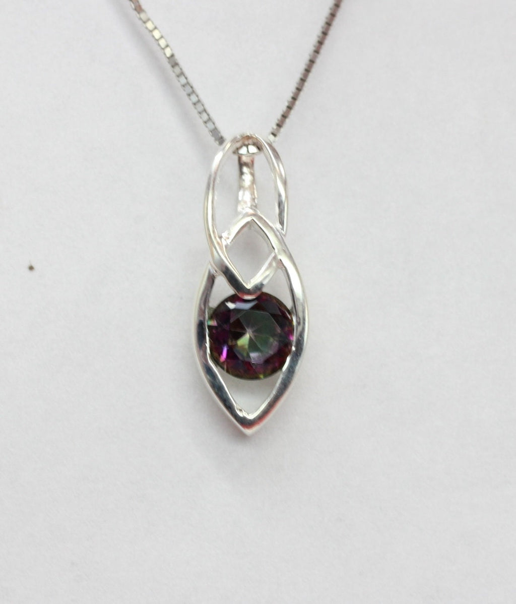 Edler 0,55 Carat  Mystic Topas  Anhanger 925 Silber Collier Kette funkelnder Topas