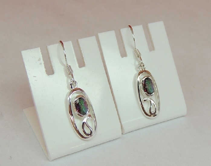 Edle 1,0 Carat Mystik Topas Ohrhanger 925 Silber Ohrschmuck Ohrring Edelstienschmuck