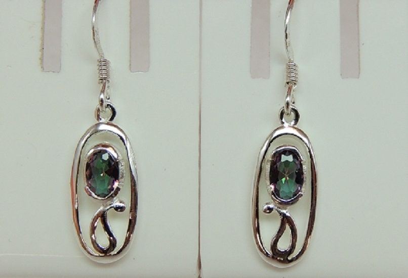 Edle 1,0 Carat Mystik Topas Ohrhanger 925 Silber Ohrschmuck Ohrring Edelstienschmuck