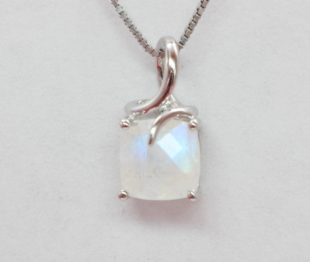 Edler 1,40 Carat Mondlichttopas Anhanger 925 Silber Checker Schliff top Edelstein