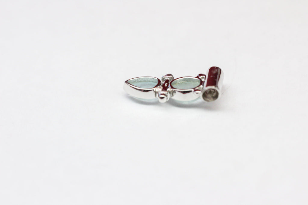 Design pur 2,85 Carat Blautopas Cabochon Anhanger 925 Silber Collier Kette