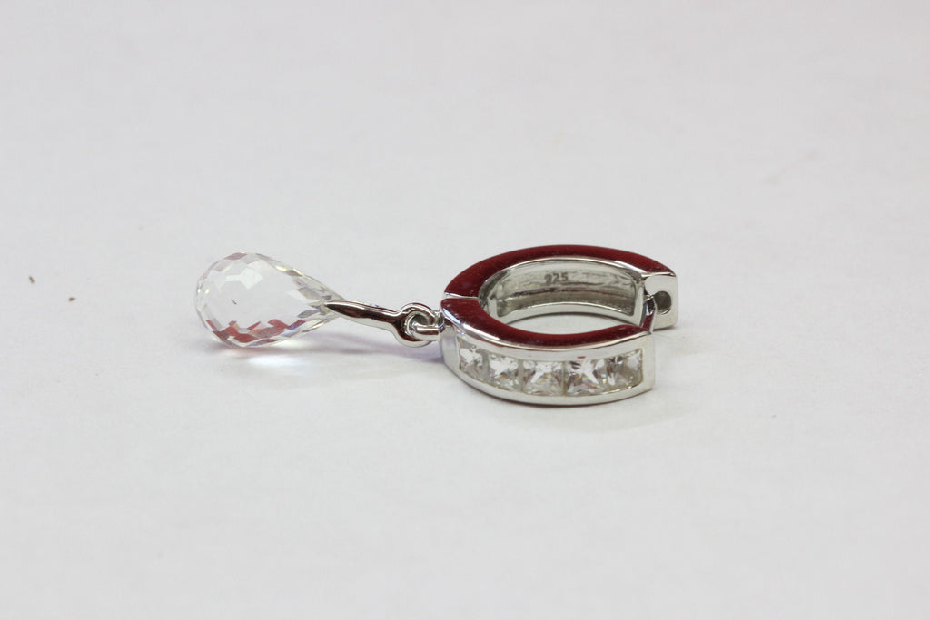 Edle 4,3 Carat weisstopas Creolen top Edel 925 Silber weisser Topas Edelsteinschmuck