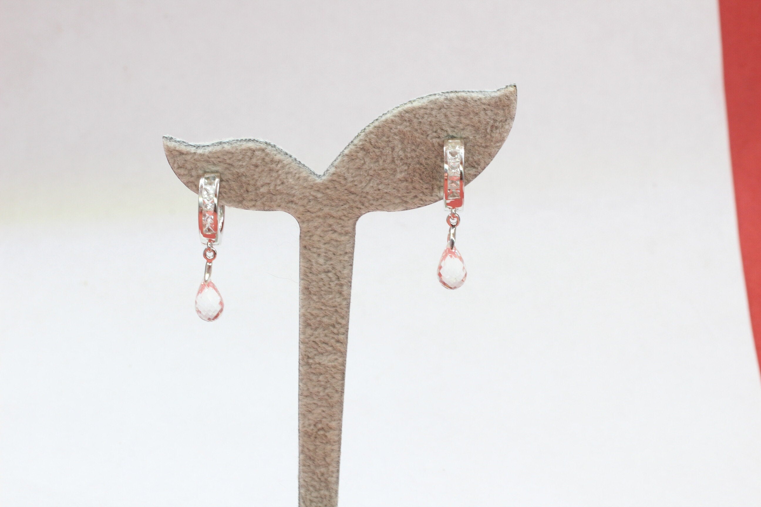 Edle 4,3 Carat weisstopas Creolen top Edel 925 Silber weisser Topas Edelsteinschmuck