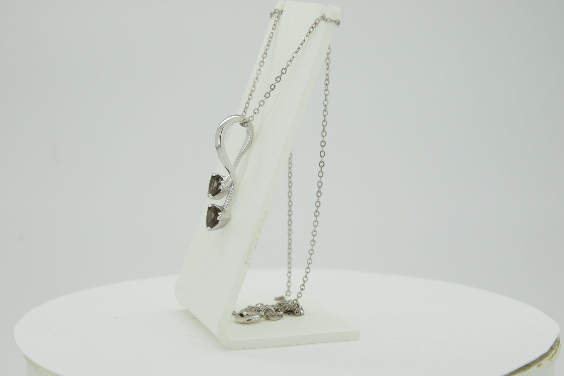 Edle 0,85 Carat Rauchquarz Anhanger Trillion 925 Silber Collier KetteEdelste